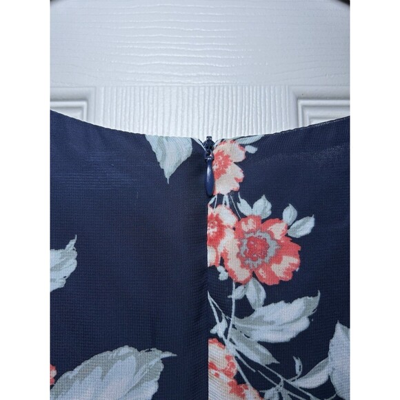 Studio One Women’s Sleeveless Floral & Navy Dress Size 10 - Picture 5 of 6